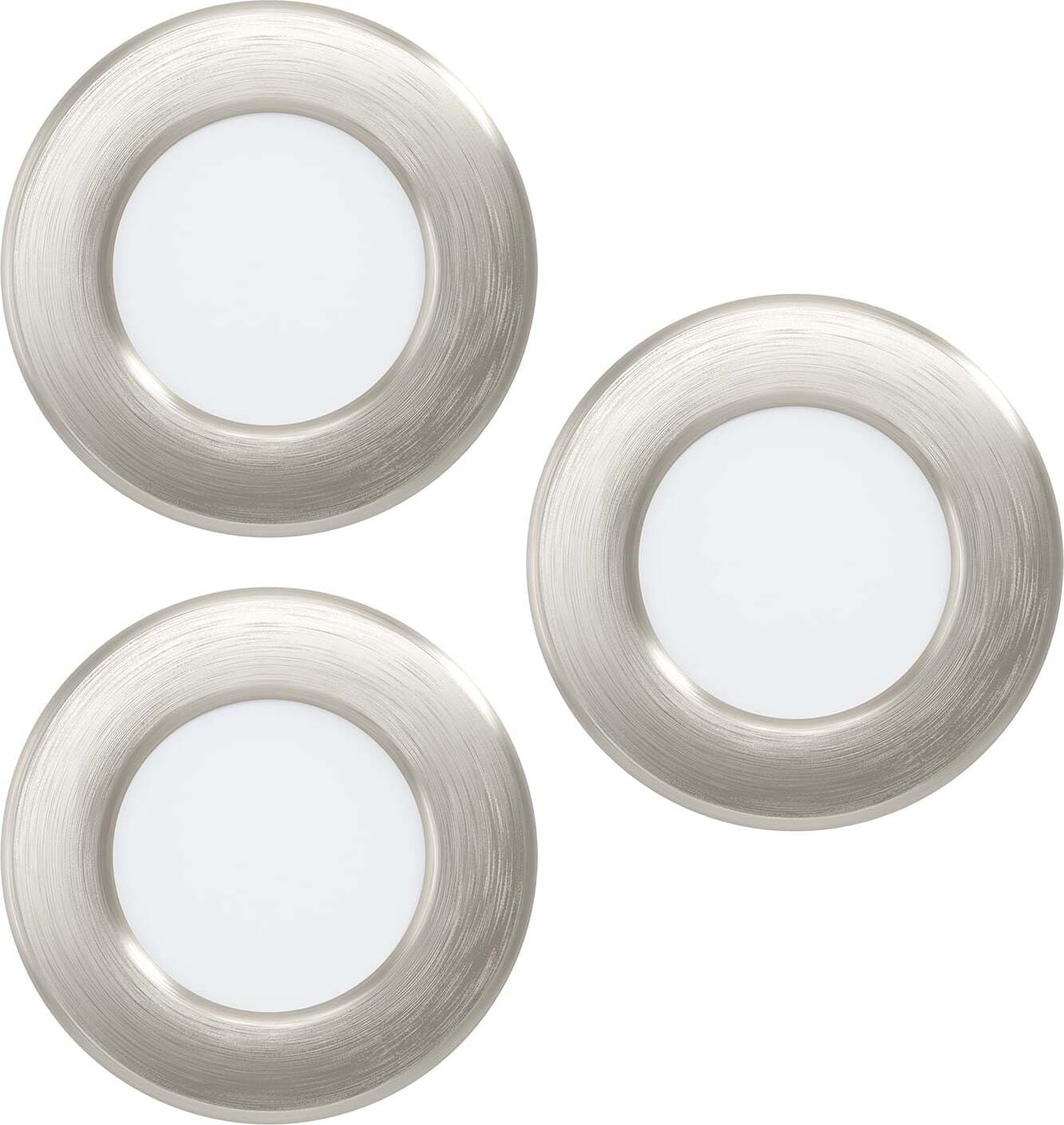 Faretto-Ad-Incasso-Moderno-Fueva-5-Acciaio-Nichel-Satinato-3-Luci-Led-2,7W