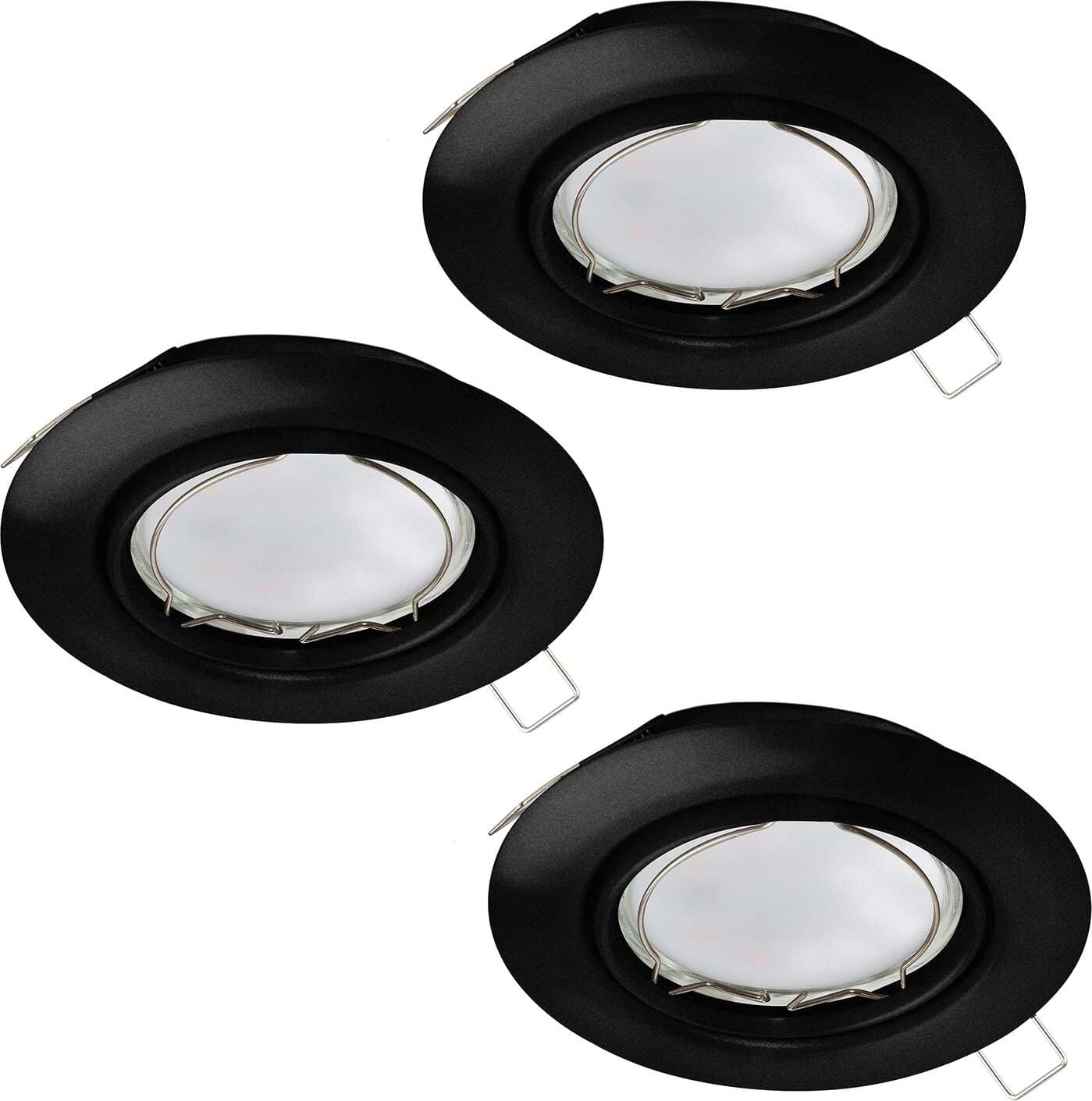 Faretto-Ad-Incasso-Moderno-Peneto-In-Acciaio-Nero-3-Luci-Gu10-4,6W