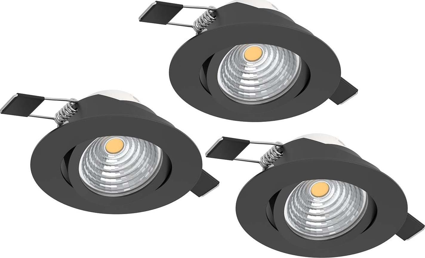 Faretto-Ad-Incasso-Moderno-Saliceto-In-Alluminio-Nero-3-Luci-Led-6W-2700K