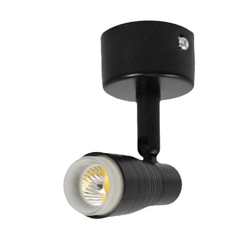 Faretto-Applique-Led-Orientabile-3-W-A-Soffitto-Parete-Vari-Toni-Luce-Nero-F-07n
