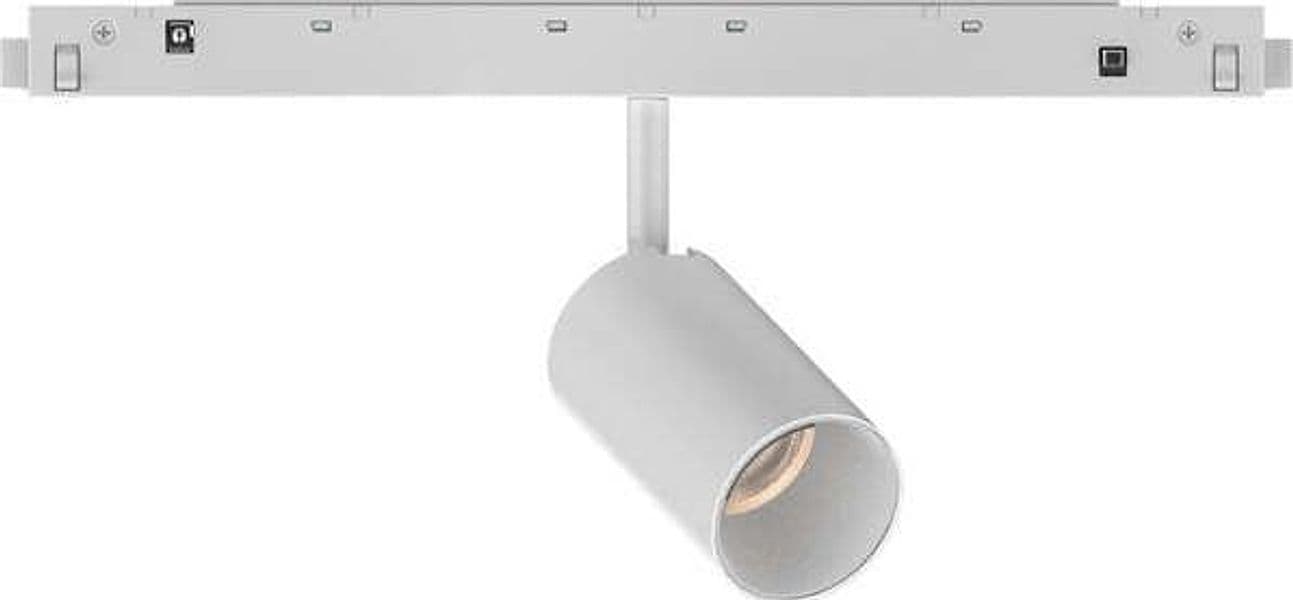 Faretto Binario Singolo Ego Alluminio Bianco 1 Luce 8W 3000K Luce Calda 1-10V