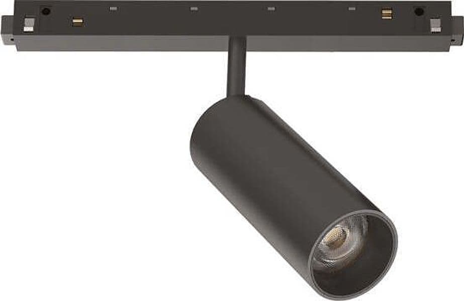 Faretto Binario Singolo Ego Alluminio Nero 1 Luce 12W 3000K Luce Calda 1-10V