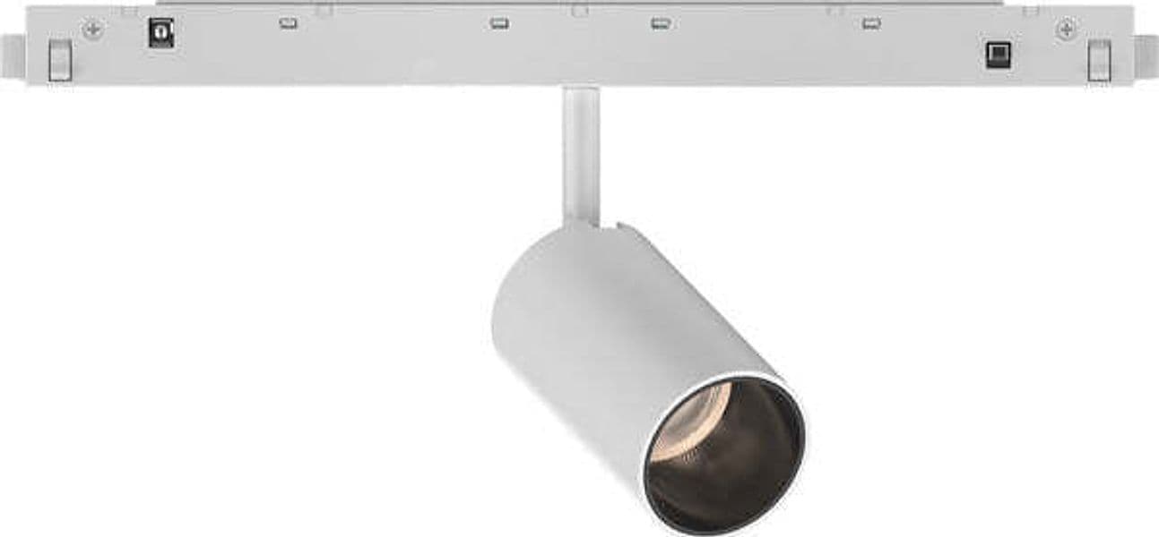 Faretto Binario Singolo On-Off Ego Alluminio Bianco 1 Luce 8W 3000K Luce Calda