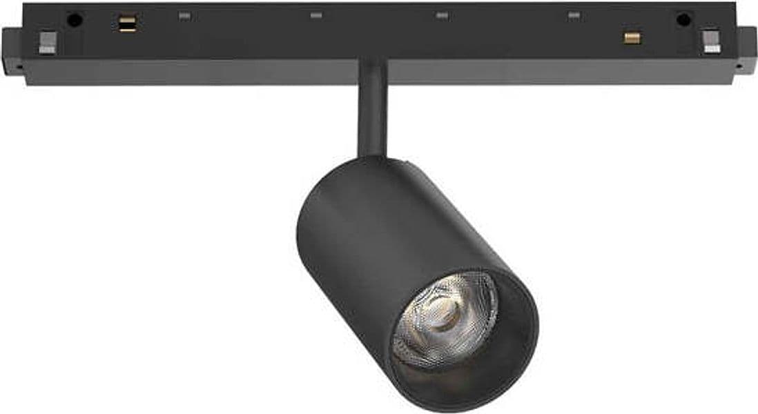 Faretto Binario Singolo On-Off Ego Alluminio Nero 1 Luce 8W 3000K Luce Calda