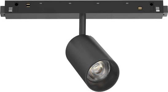 Faretto Binario Singolo On-Off Ego Alluminio Nero 1 Luce 8W 3000K Luce Calda