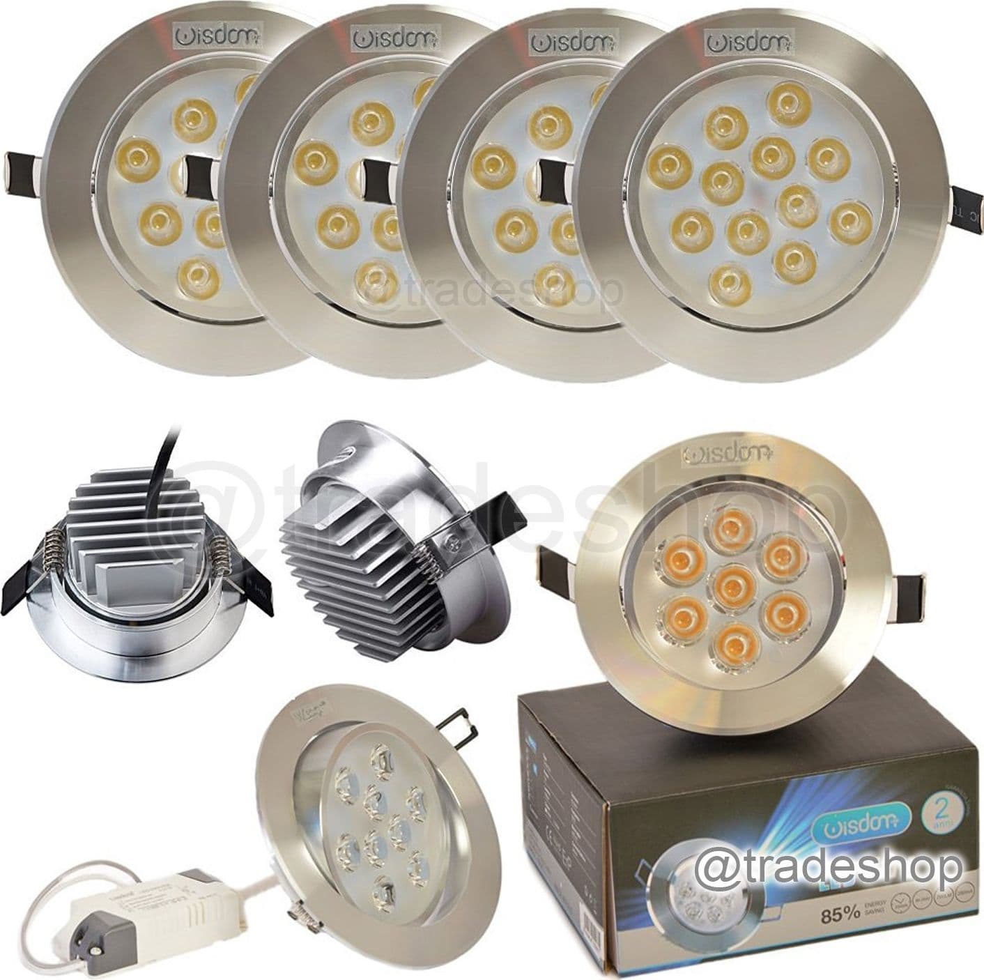 FARETTO FARO A LED DA 1W FINO A 24W A INCASSO CON MOLLA LUCE CALDA FREDDA WISDOM Trade Shop italia - Napoli, Commerciovirtuoso.it