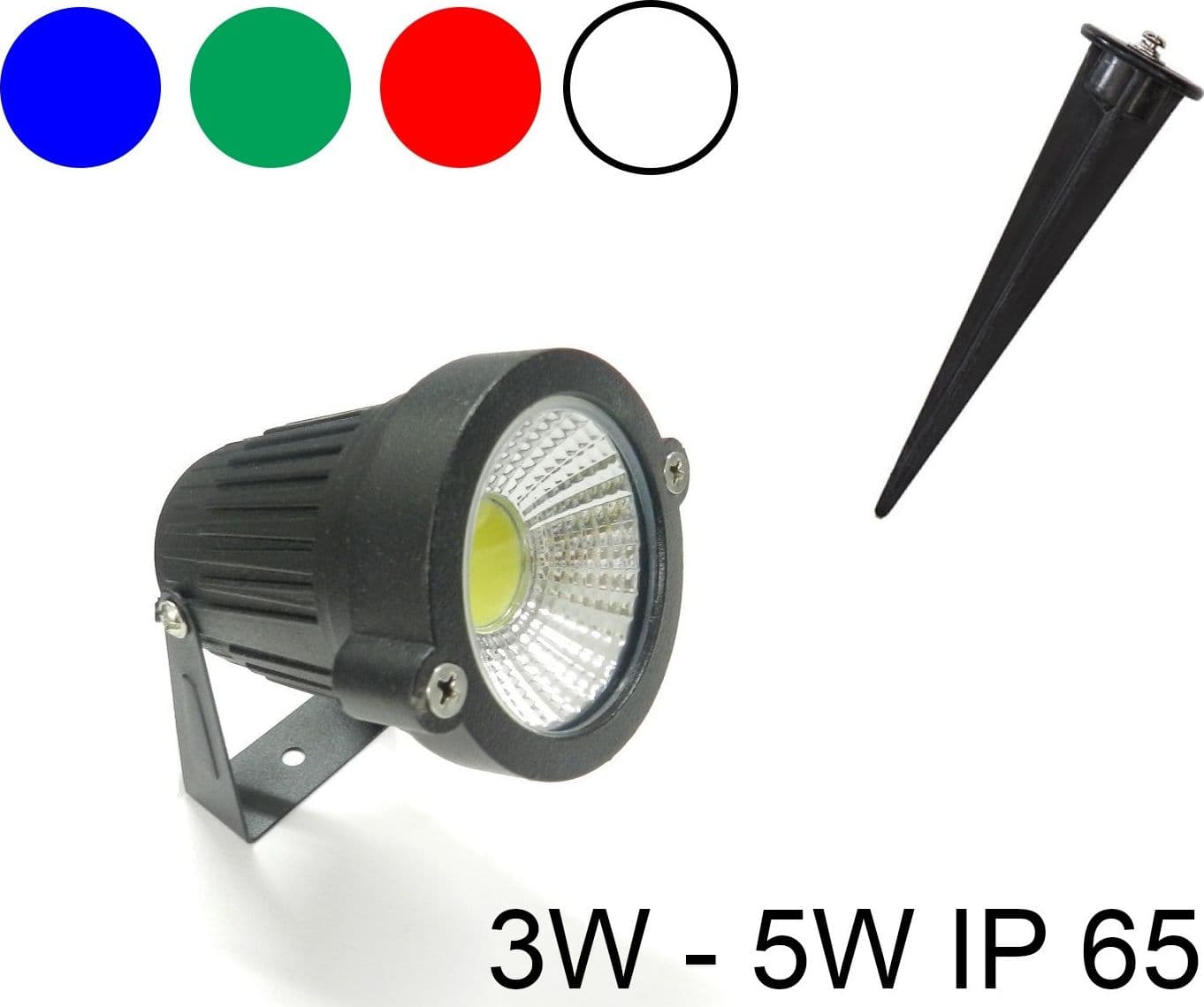 Faretto-Faro-Cob-Led-Da-Giardino-3w-5w-Watt-Supporto-Picchetto-Luce-Color-Ip65