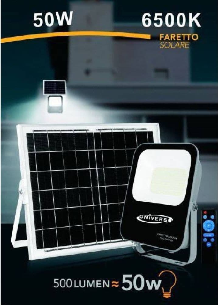 Faretto Faro Led Solare 50watt Telecomando Ip65 Luce Bianco Fredda 6500k Fso-50w Articoli da Giardino > Illuminazione da esterno > Faretti da esterno Trade Shop italia - Napoli, Commerciovirtuoso.it