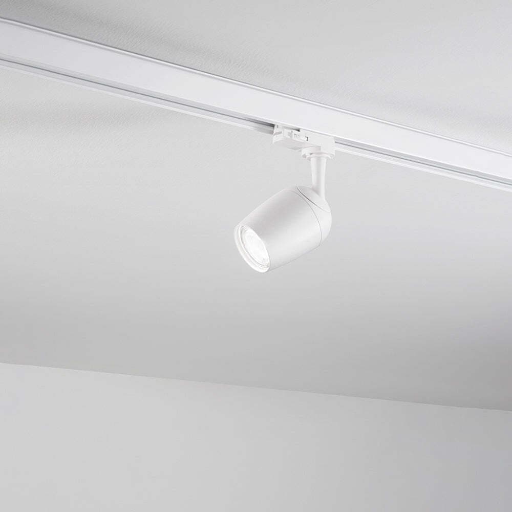 Faretto-In-Alluminio-A-Led-Tondo-Per-Sistema-In-Binario-Bianco-Orientabile