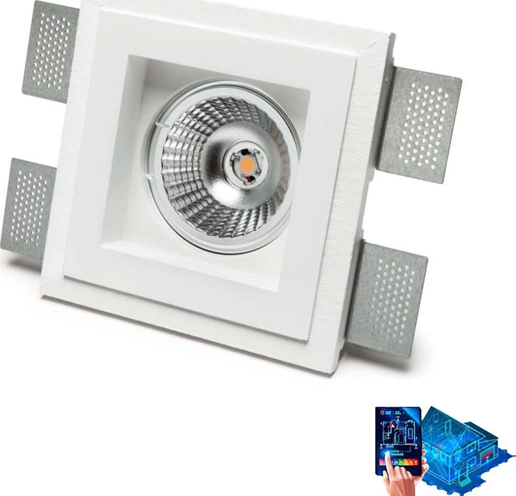 Faretto-incasso-9010-Belfiore-GLINDA-4045C-3006-LED-6.5W-SISTEMA-WIRELESS-gesso-cartongesso