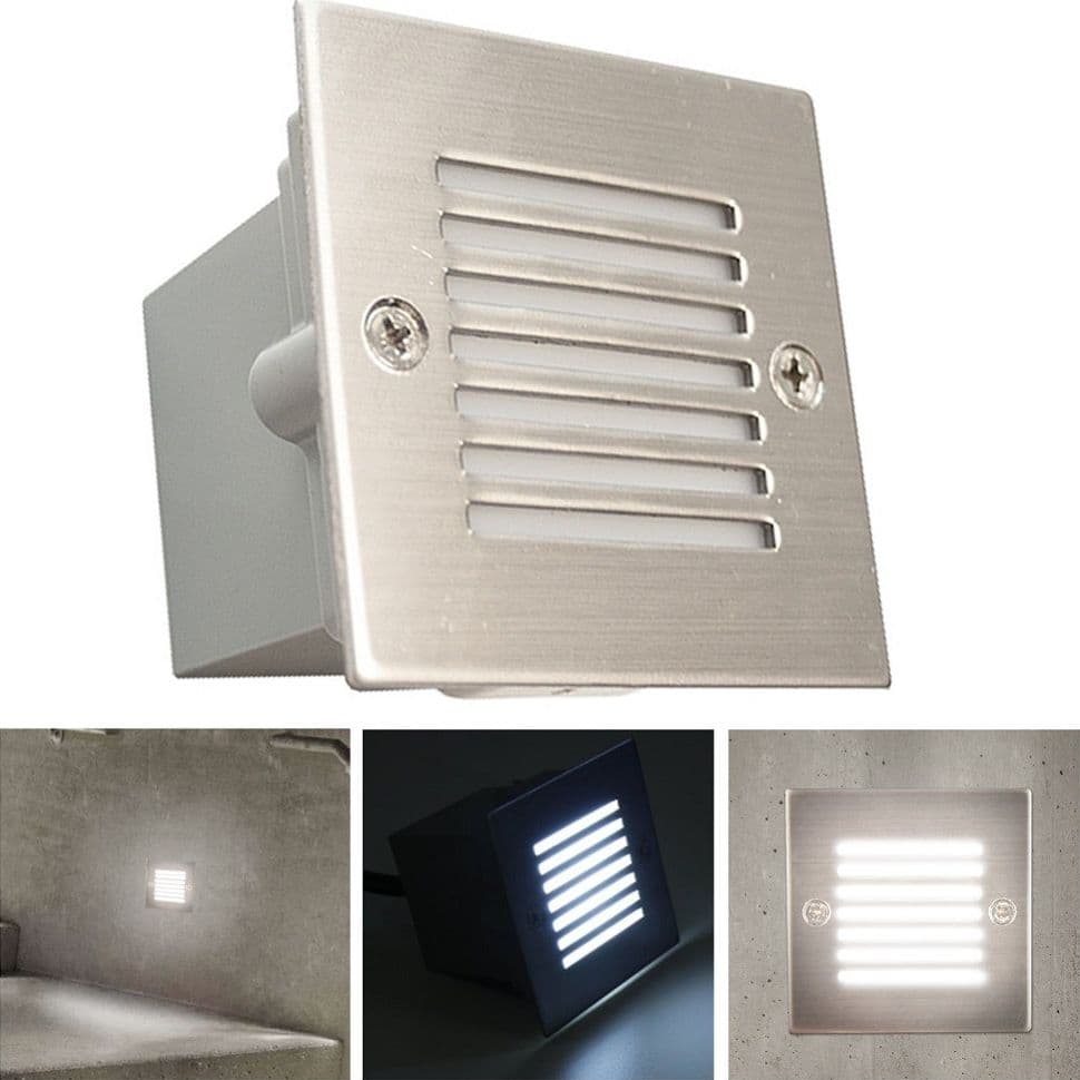 Faretto Incasso Esterno Terrazzo Luce Segnapasso Giardino 9 Led In Metallo 0,9w Illuminazione/Illuminazione per esterni/Proiettori Trade Shop italia - Napoli, Commerciovirtuoso.it