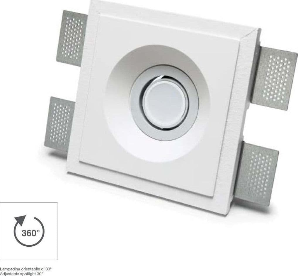 Faretto-incasso-gesso-Belfiore-9010-ARA-ROUND-4216.35-GU10-LED-orientabile-lampada-soffitto-parete