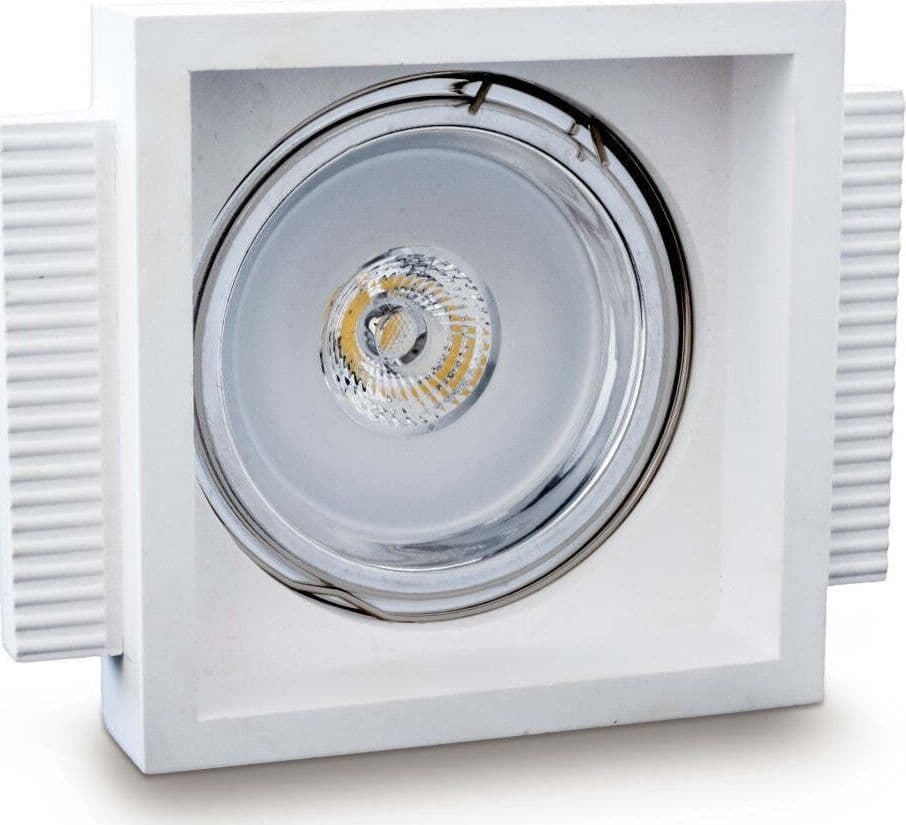 Faretto-incasso-gesso-Neo-Luce-9010-Belfiore-0045-LED-lampada-soffitto-quadrato-cartongesso-muratura-GU10