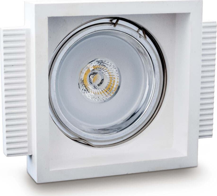 Faretto-incasso-gesso-Neo-Luce-9010-Belfiore-0045-LED-lampada-soffitto-quadrato-cartongesso-muratura-GU10