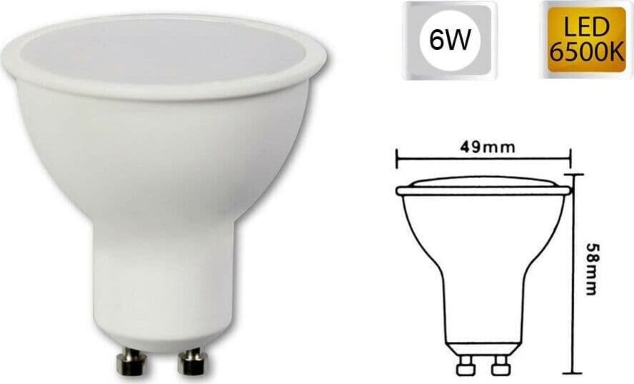 Faretto-Led-6-Watt-Gu10-Ad-Incasso-Lampadina-6w-Luce-Bianca-Universo