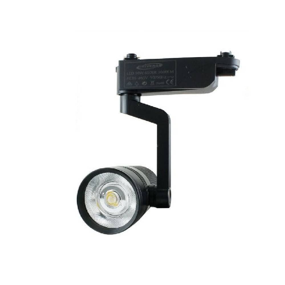 Faretto-Led-Binario-Nero-Lampada-Pista-30watt-Luce-Naturale-Calda-Fredda-F-30w8h