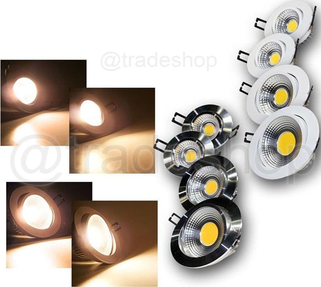 Faretto Led Cob Incasso Da 3w 5w 7w 12w 20w 30w Con Molle Alette Alta Potenza Illuminazione/Illuminazione per interni/Luci da incasso Trade Shop italia - Napoli, Commerciovirtuoso.it
