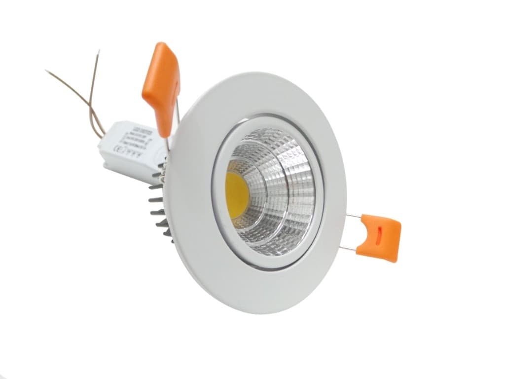 Faretto Led Cob Incasso Molle Alette Cornice Bianca Luce Bianco Calda Fredda 5 W Illuminazione/Illuminazione per interni/Luci da incasso Trade Shop italia - Napoli, Commerciovirtuoso.it