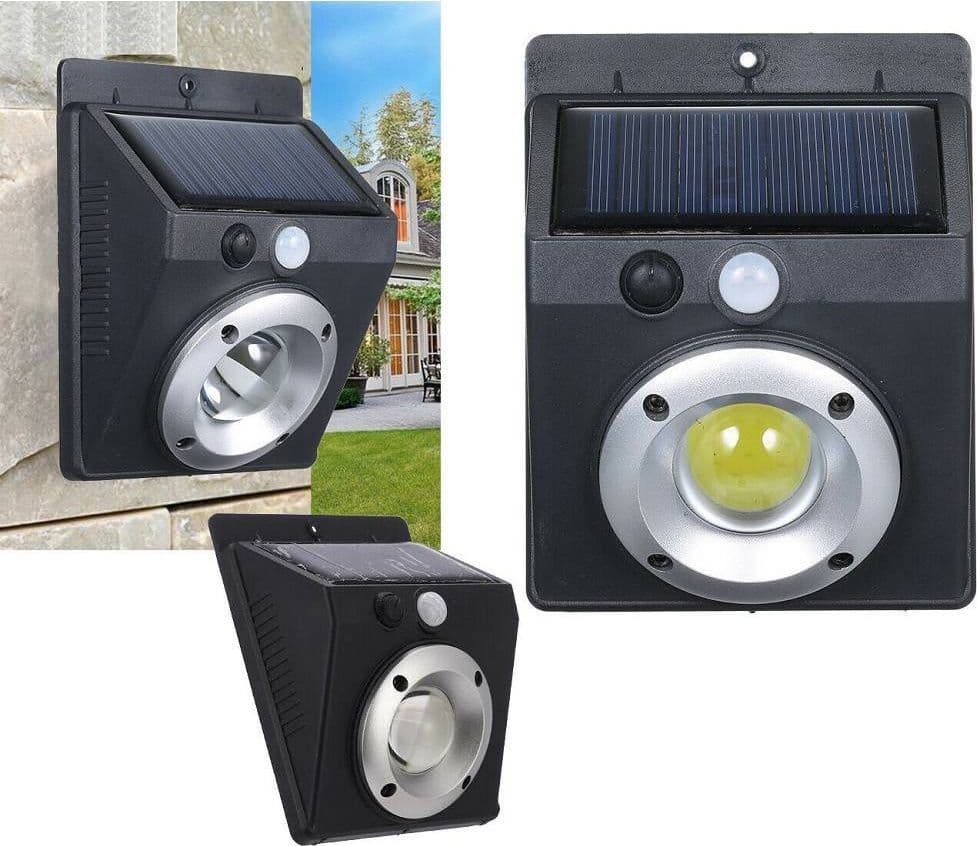 Faretto Luce Led Cob Pannello Solare Ricaricabile Sensore Di Movimento Pir Illuminazione/Illuminazione per esterni/Proiettori Trade Shop italia - Napoli, Commerciovirtuoso.it