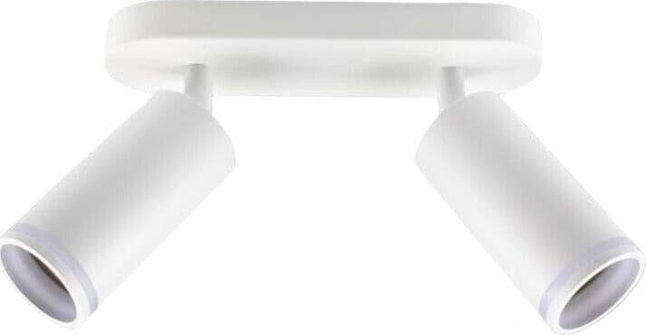 Faretto-Orientabile-Da-Soffitto-Supporto-2-Diffusori-Portafaretto-Gu10-Bianco