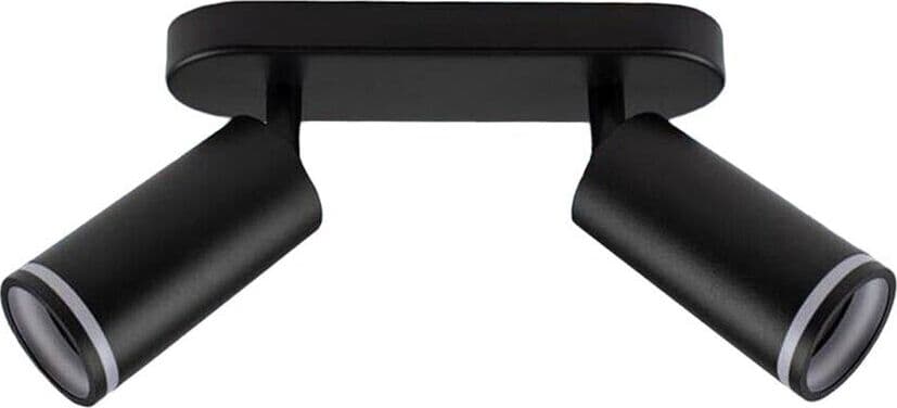 Faretto-Orientabile-Da-Soffitto-Supporto-2-Diffusori-Portafaretto-Gu10-Nero