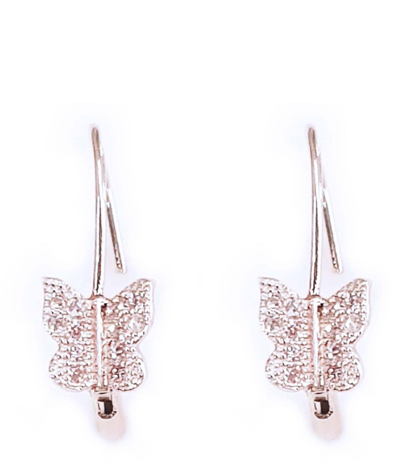 Farfalla Orecchini In Argento 925 Millesimi Farfalla Con Zirconi Taglio Brillante Brillantini Glitter Made In Italy Artigianale in Gioielli E B Gioielli - Siderno, commercioVirtuoso.it