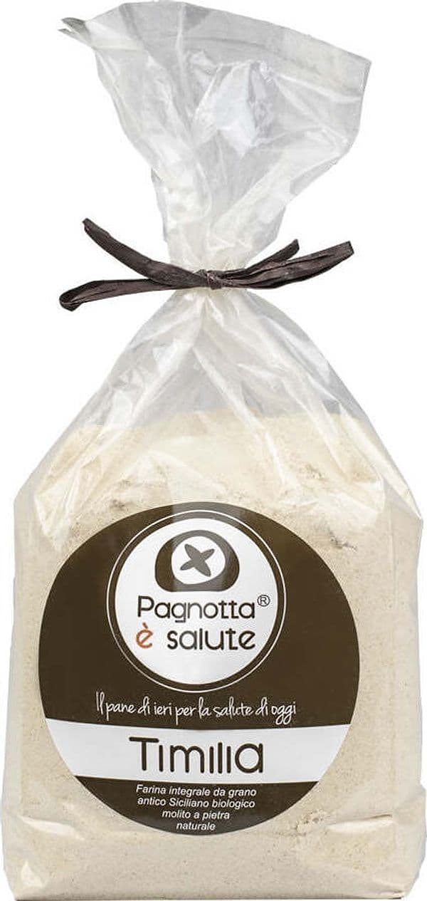 Farina Integrale Di Grano Antico Siciliano Timilia Macinata A Pietra Naturale Farina Basso Contenuto Di Glutine Per Pani Rustici, Focacce, Pizze, Grissini E Frolle Pagnotta E Salute