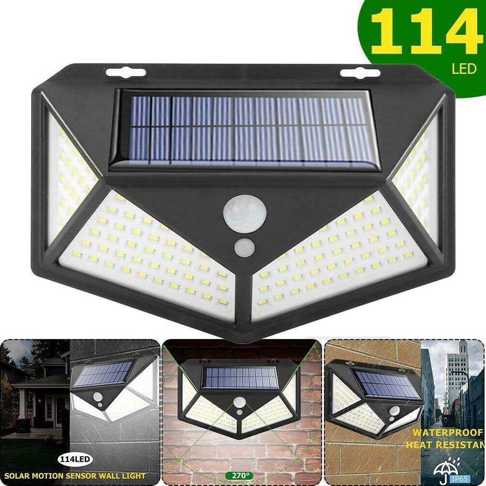 Faro 114 Led Con Pannello Solare E Sensore Di Movimento Faretto Crepuscolare Illuminazione/Illuminazione per esterni/Proiettori Trade Shop italia - Napoli, Commerciovirtuoso.it