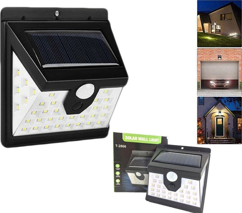 Faro 40 Led Con Pannello Solare E Sensore Di Movimento Faretto Crepuscolare Illuminazione/Illuminazione per esterni/Proiettori Trade Shop italia - Napoli, Commerciovirtuoso.it