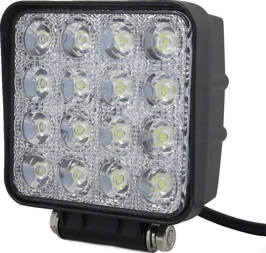 Faro Faretto 48W 16 LED Quadrato per AUTO JEEP BARCA 12V IP67 Illuminazione/Illuminazione per esterni/Proiettori Zencoccostore - Formia, Commerciovirtuoso.it