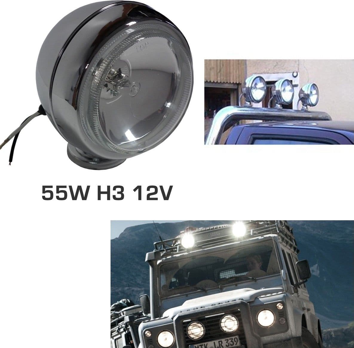 FARO FARI SUPPLEMENTARI PROFONDITÀ 12V 55W AUTO MOTO JEEP 4x4 FUORISTRADA IP68 Auto e Moto/Parti per auto/Luci lampadine e indicatori/Lampadine/Lampadine per esterno Trade Shop italia - Napoli, Commerciovirtuoso.it