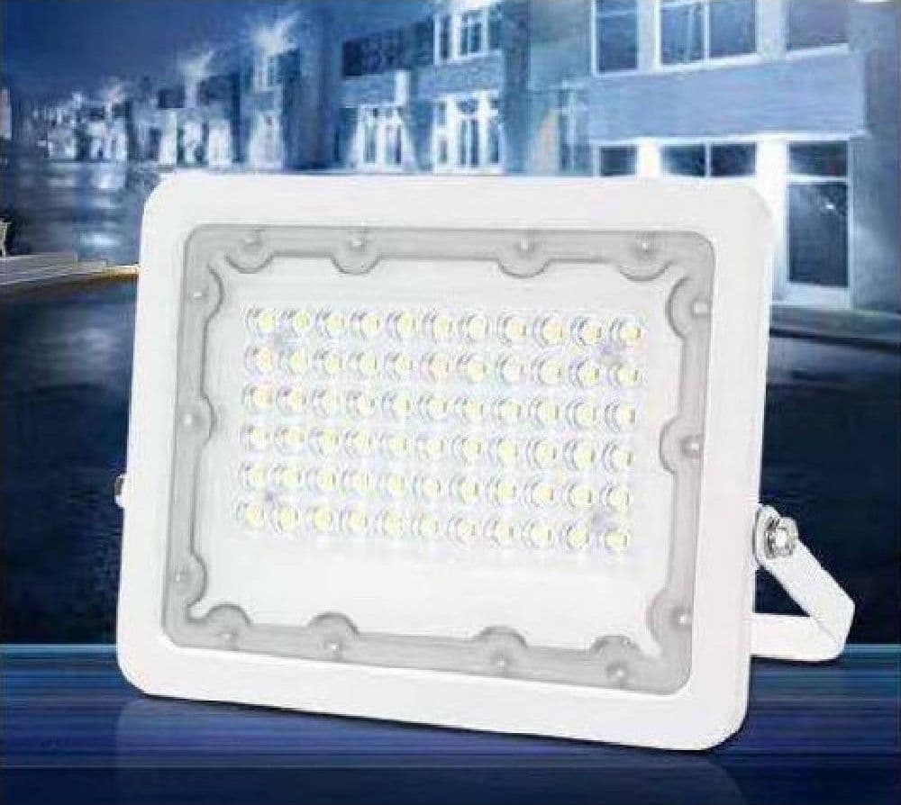 Faro LED 100 watt ultra slim bianco esterno ip65 luce fredda naturale fs100 w-b per esterno, sicurezza per giardino Illuminazione/Illuminazione per esterni/Proiettori Trade Shop italia - Napoli, Commerciovirtuoso.it