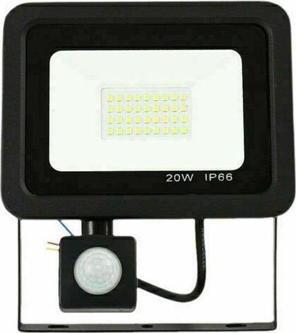 Faro LED 20W Faretto Slim Con Sensore Movimento PIR luce fredda 6000k IP66 Illuminazione/Illuminazione per esterni/Proiettori Zencoccostore - Formia, Commerciovirtuoso.it