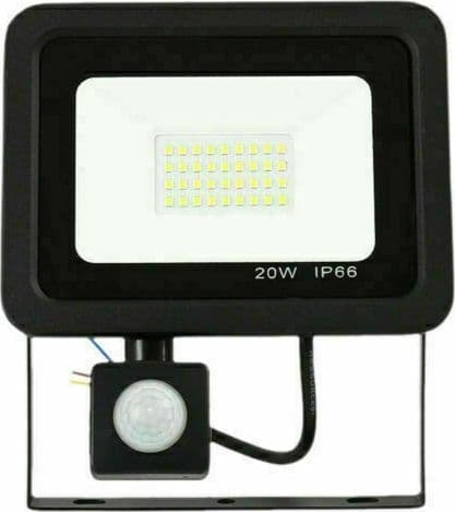 Faro LED 20W Faretto Slim Con Sensore Movimento PIR luce fredda 6000k IP66 Illuminazione/Illuminazione per esterni/Proiettori Zencoccostore - Formia, Commerciovirtuoso.it