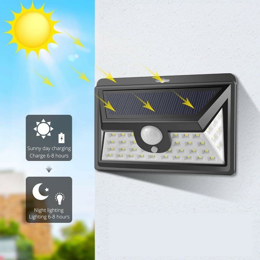 Faro Led Con Pannello Solare Crepuscolare 24 Led Sensore Movimento Crepuscolare Illuminazione/Illuminazione per esterni/Proiettori Trade Shop italia - Napoli, Commerciovirtuoso.it
