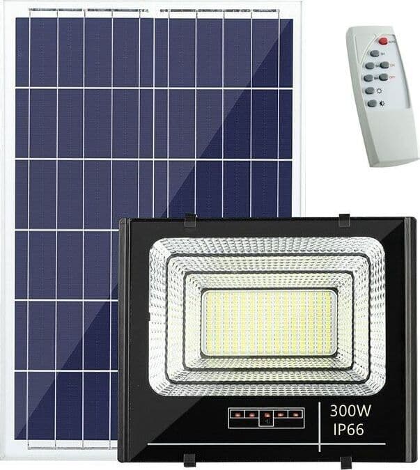 FARO-LED-SMD-PANNELLO-SOLARE-SENSORE-CREPUSCOLARE-300W-LUCE-FREDDA-6500K-IP66-LM