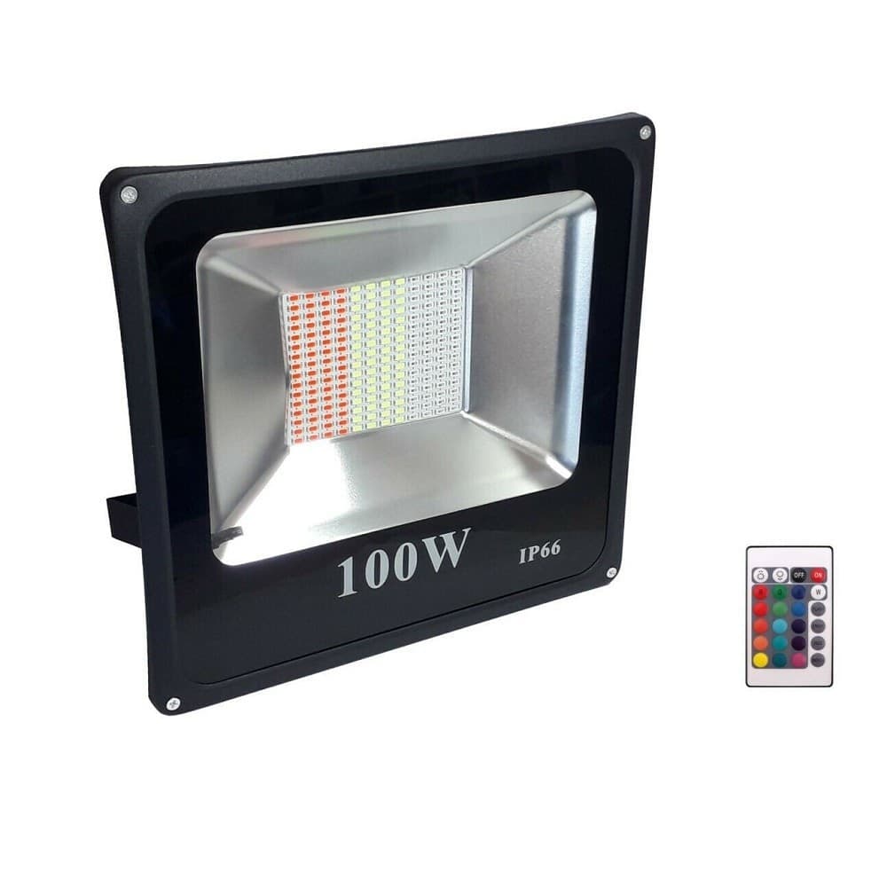 Faro Proiettore Led 100w Rgb Multicolore Da Esterno Ip66 220v Telecomando 87684 Articoli da Giardino > Illuminazione da esterno > Proiettori Trade Shop italia - Napoli, Commerciovirtuoso.it