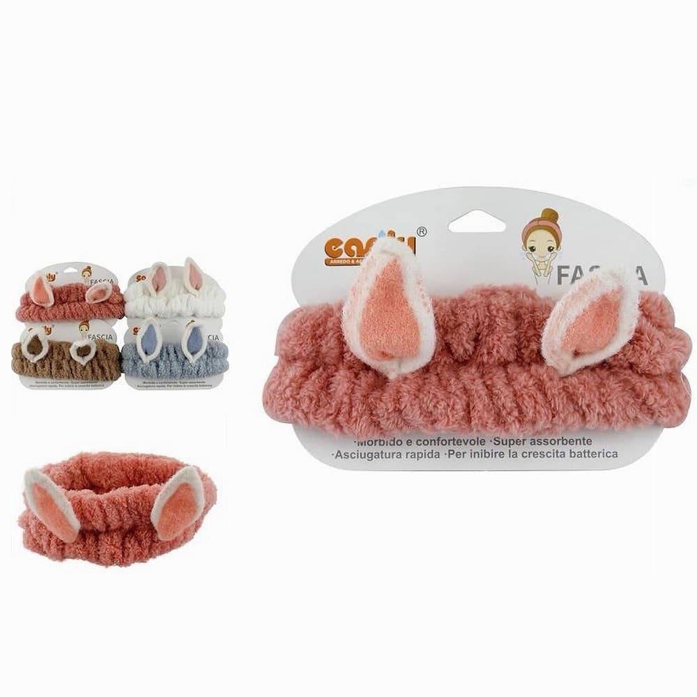 FASCIA PER CAPELLI DOCCIA SHAMPOO TRUCCO IN SPUGNA CON ORECCHIE ANIMALETTO 59688 in Cerchietti e fasce per capelli Trade Shop italia - Napoli, commercioVirtuoso.it