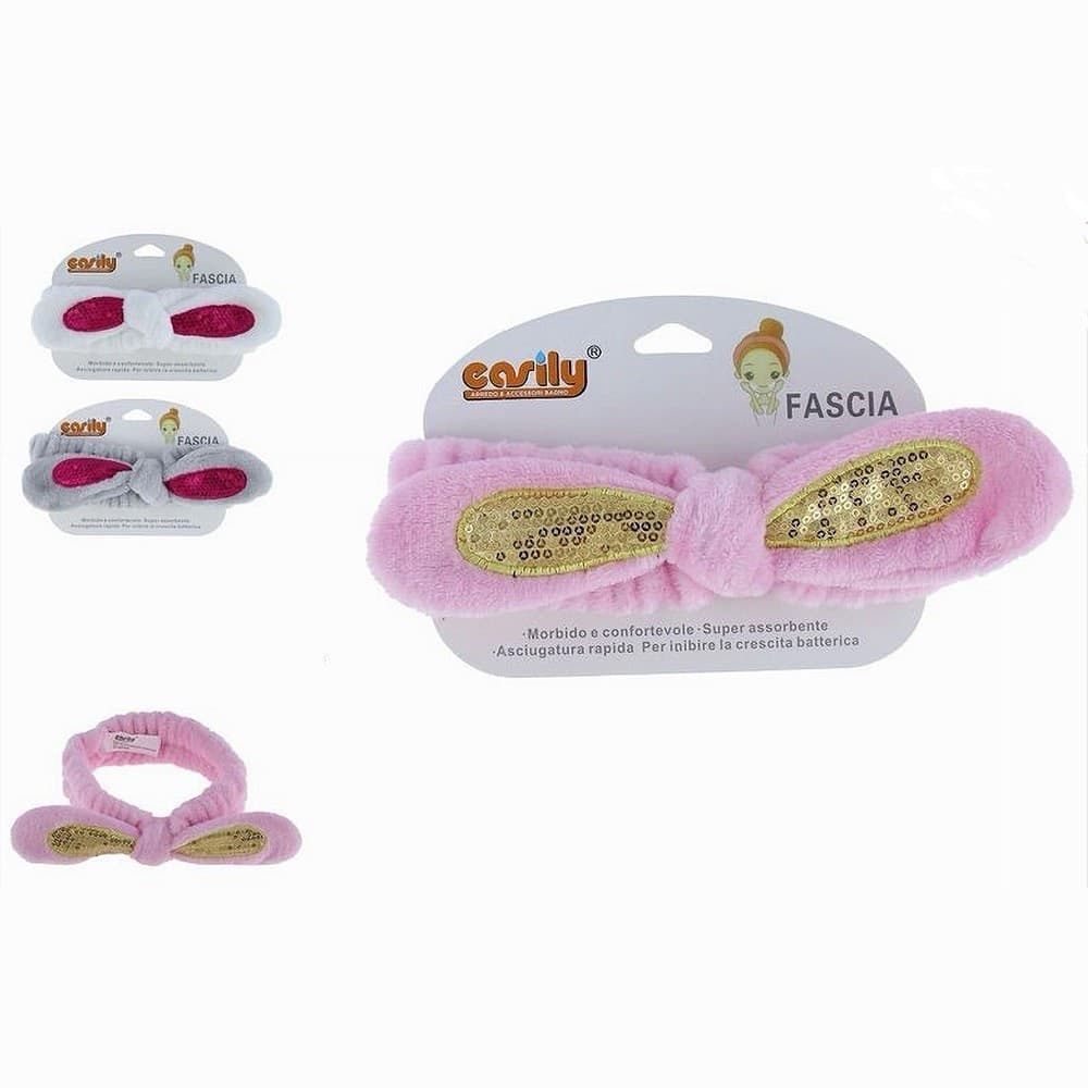 FASCIA PER CAPELLI DOCCIA SHAMPOO TRUCCO SPUGNA FIOCCO PAILLETTES 3 COLORI 79296 in Cerchietti e fasce per capelli Trade Shop italia - Napoli, commercioVirtuoso.it