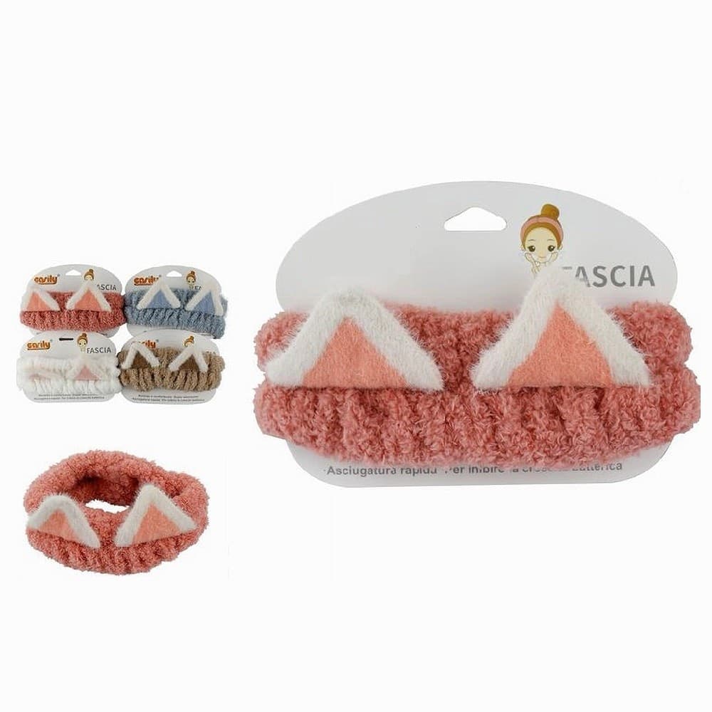 FASCIA PER CAPELLI DOCCIA SHAMPOO TRUCCO SPUGNA ORECCHIE ANIMALE 4 COLORI 59687 in Cerchietti e fasce per capelli Trade Shop italia - Napoli, commercioVirtuoso.it