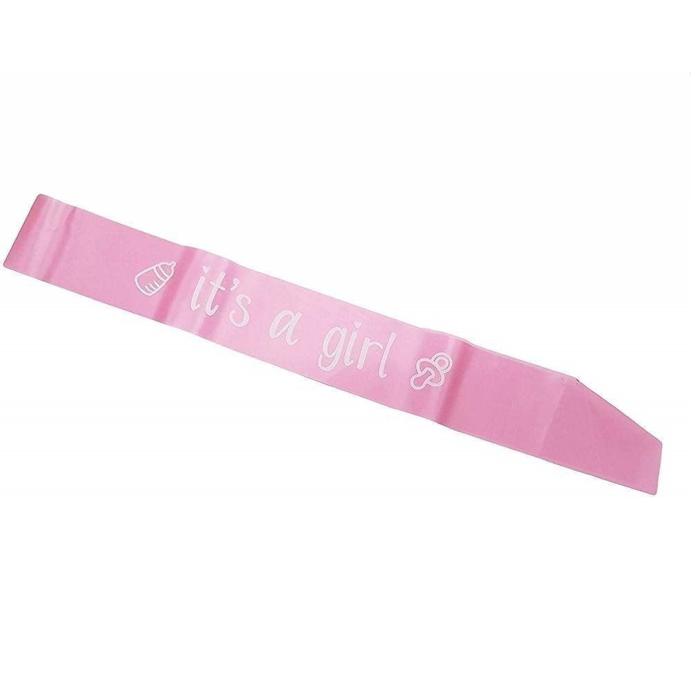 FASCIA SCRITTA IT'S A GIRL ROSA NASCITA DECORAZIONE GADGET FESTE BABY SHOWER PARTY