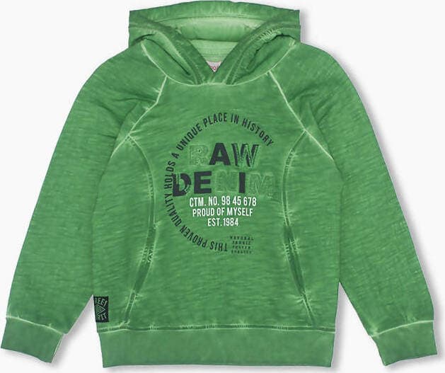 Felpa Bambino Verde Cotone Stampata Zip con Cappuccio Felpa Leggera Verde Con Polsini ed Elastico in Vita 100% Cotone felpa bambino Piccole Canaglie - Tropea, Commerciovirtuoso.it