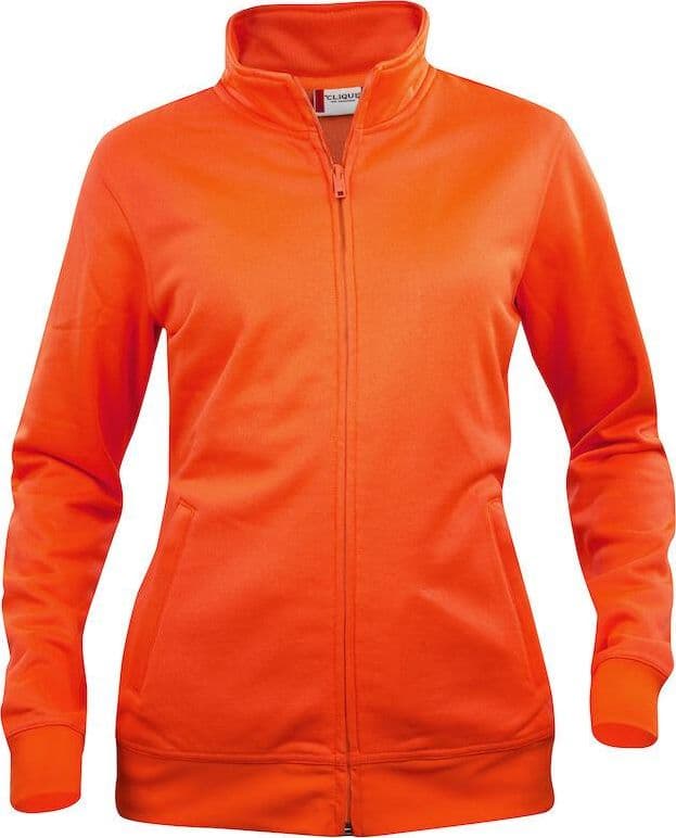 Felpa Basic Cardigan Arancio Fluo Giacca in Felpa con Zip Intera e Tasche Donna in Felpe senza cappuccio Dresswork - Como, commercioVirtuoso.it