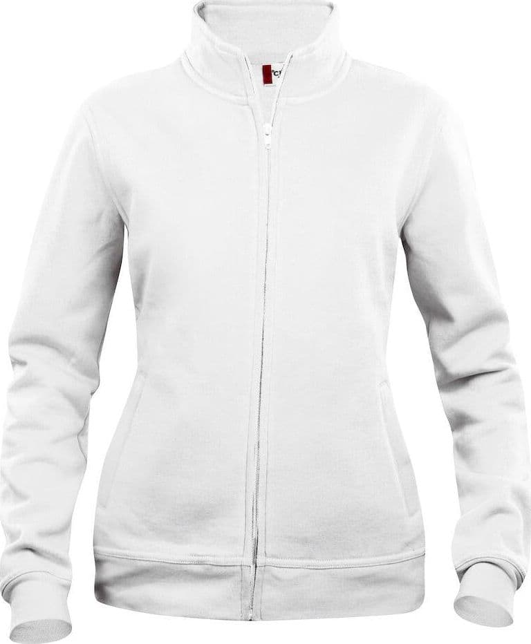 Felpa Basic Cardigan Bianco Giacca in Felpa con Zip Intera e Tasche Donna in Felpe senza cappuccio Dresswork - Como, commercioVirtuoso.it