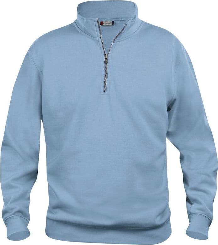 Felpa Basic Mezza Zip Azzurro Felpa Unisex con Cerniera Taglie Forti in Felpe senza cappuccio Dresswork - Como, commercioVirtuoso.it