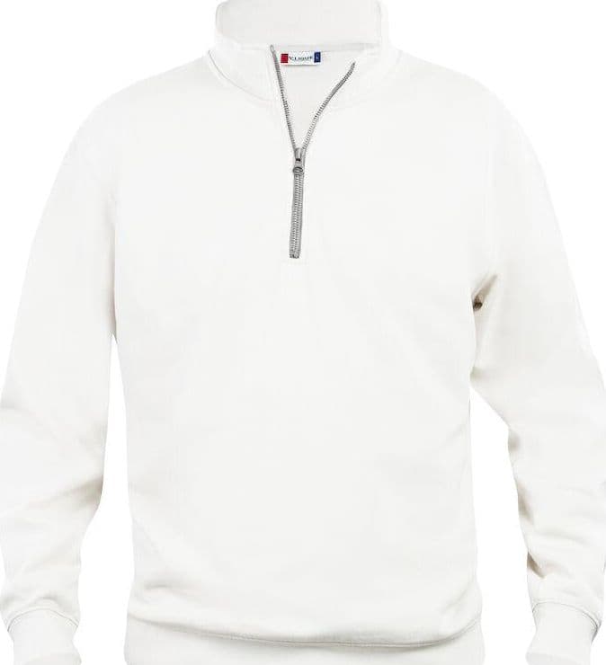 Felpa Basic Mezza Zip Bianco Felpa Unisex con Cerniera Taglie Forti in Felpe senza cappuccio Dresswork - Como, commercioVirtuoso.it