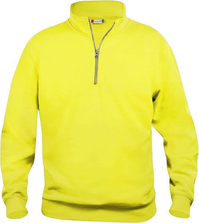 Felpa Basic Mezza Zip Giallo Fluo Felpa Unisex con Cerniera Taglie Forti in Felpe senza cappuccio Dresswork - Como, commercioVirtuoso.it