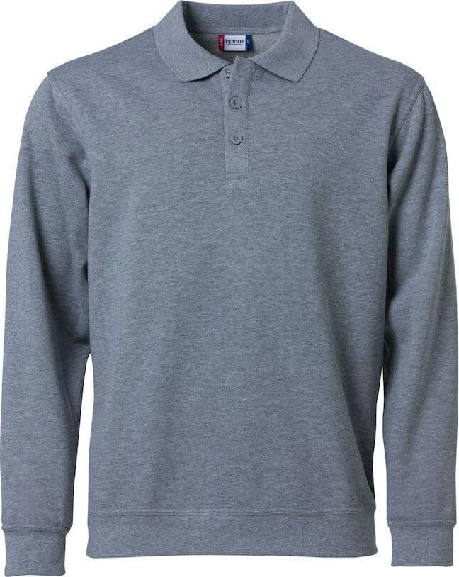 Felpa Basic Polo Grigio Melange Felpa Con Colletto Taglie Forti in Felpe senza cappuccio Dresswork - Como, commercioVirtuoso.it