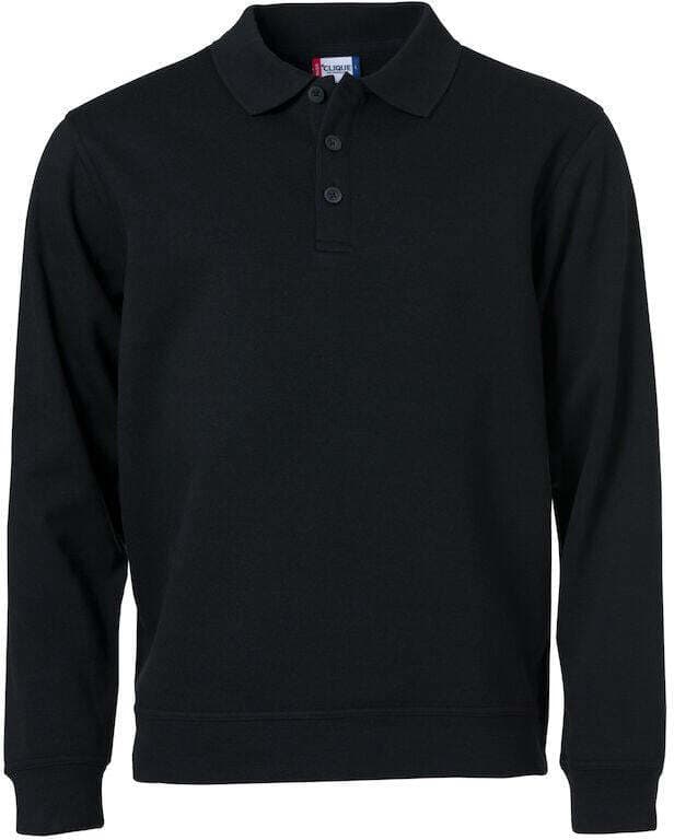 Felpa Basic Polo Nero Felpa Con Colletto Taglie Forti in Felpe senza cappuccio Dresswork - Como, commercioVirtuoso.it