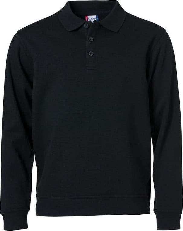 Felpa Basic Polo Nero Felpa Con Colletto in Felpe senza cappuccio Dresswork - Como, commercioVirtuoso.it